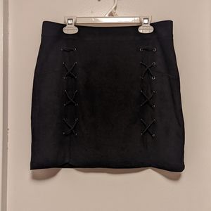 Faux suede mini skirt